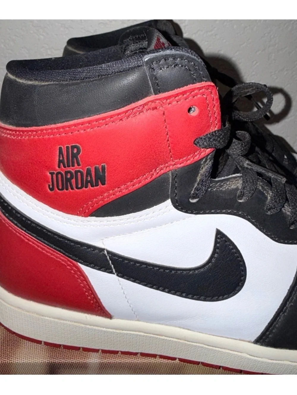 Jordan Men’s High-Top Sneakers in Black/White/Red